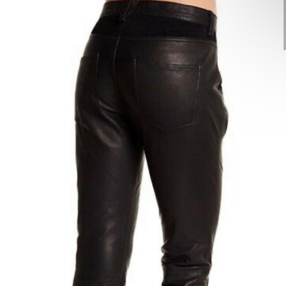 CURRENT ELLIOTT Utility Slouchy Genuine Leather Pants - Black - Size 27 NWT $998 - Picture 3 of 6